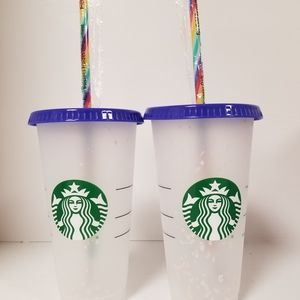 Starbucks color changing confetti cups set